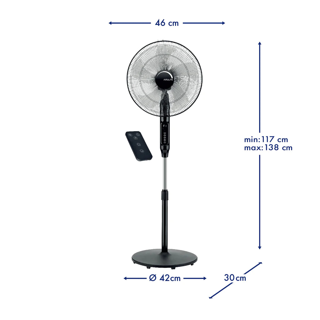 Ventilador Pedestal 16 V16P8R Black Airolite