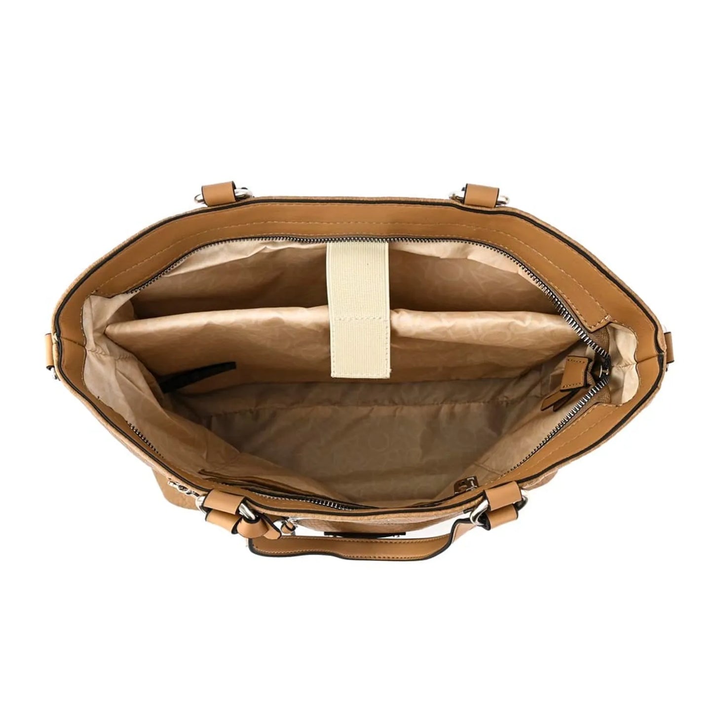 Cartera Mujer Dos Asas Porta Notebook Donatela Beige Oscuro