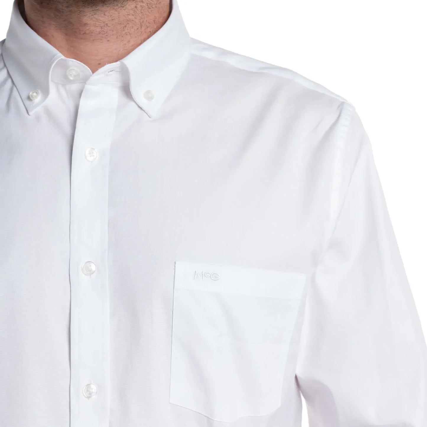 camisa-hombre-oxford-manga-larga-crosby-algodón-blanca