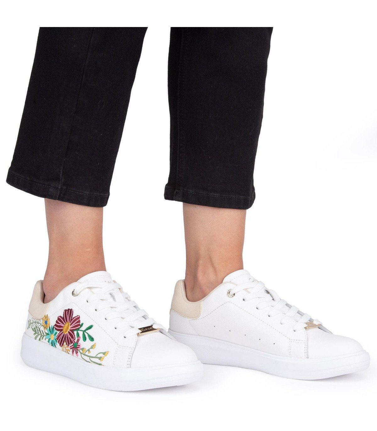 Zapatilla Mujer Flor Rosalia Blanco