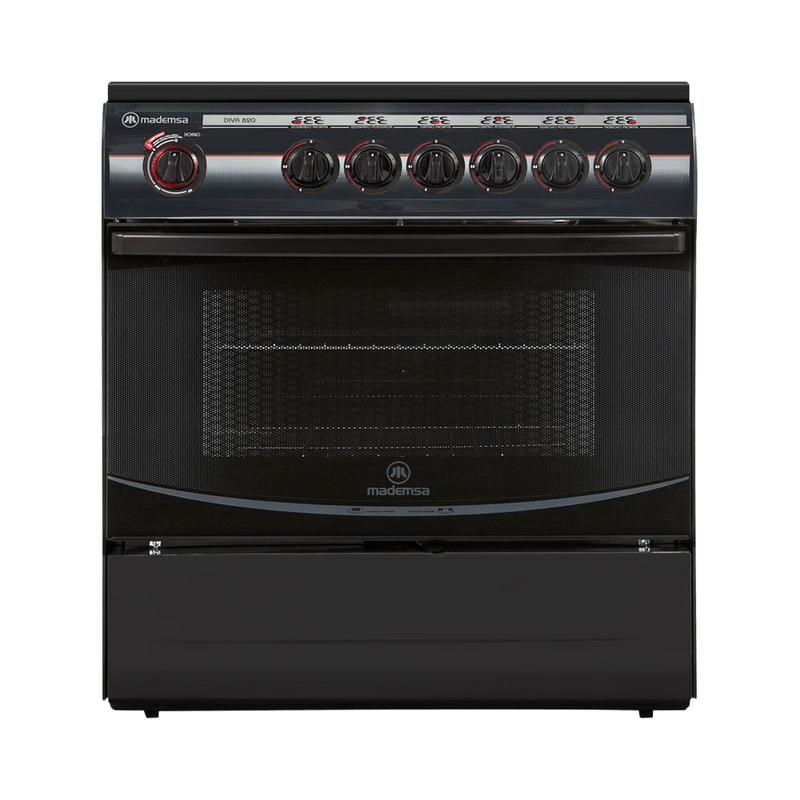 Cocina a gas 6 platos DIVA-820 Negro