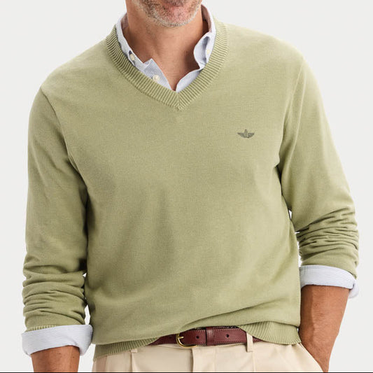 Sweater Hombre V Neck Tea Verde