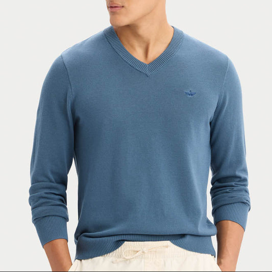 Sweater Hombre V Neck Bering Azul Sea