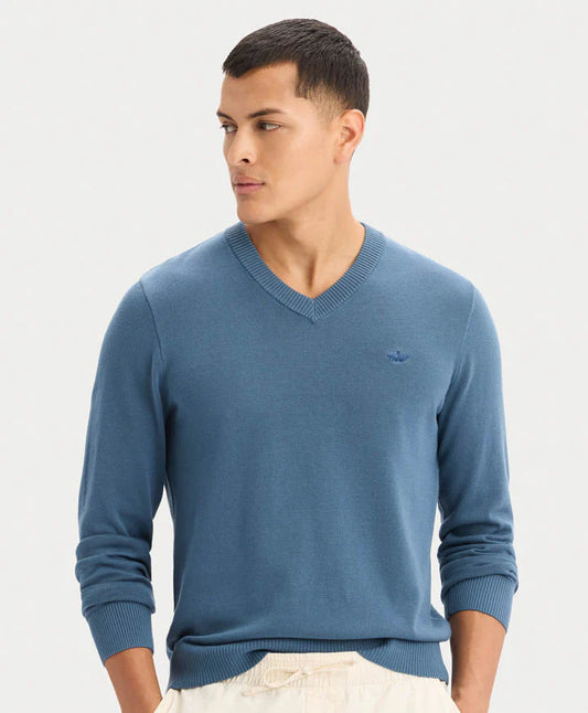 Sweater Hombre V Neck Bering Azul Sea