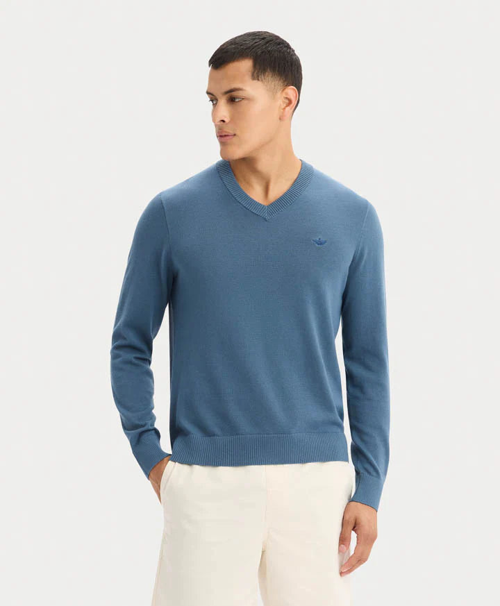 Sweater Hombre V Neck Bering Azul Sea