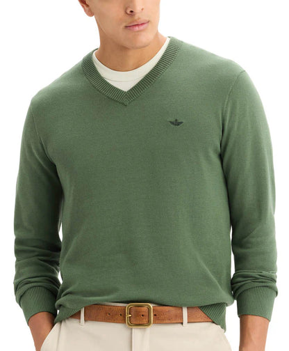 Sweater Hombre V Neck Verde Duck