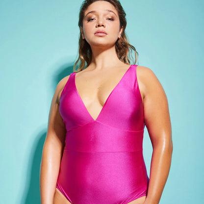 Traje De Baño Mujer Clásico Magenta