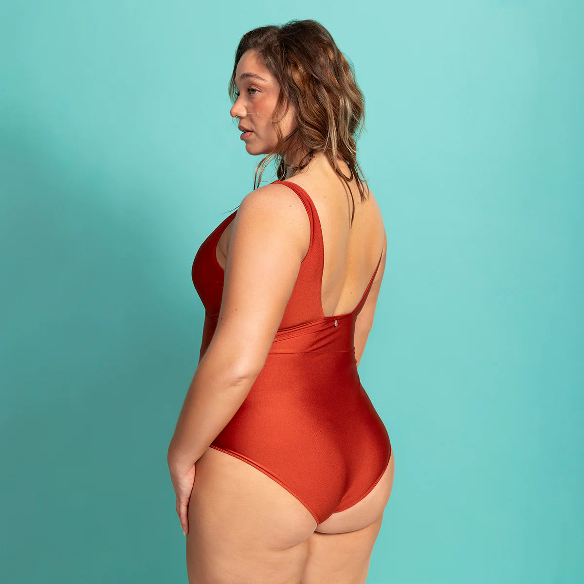 Traje De Baño Mujer Clasico Ocre