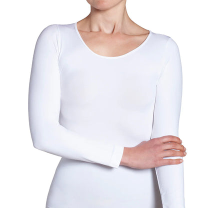 Polera Mujer Esencial Manga Larga Blanco