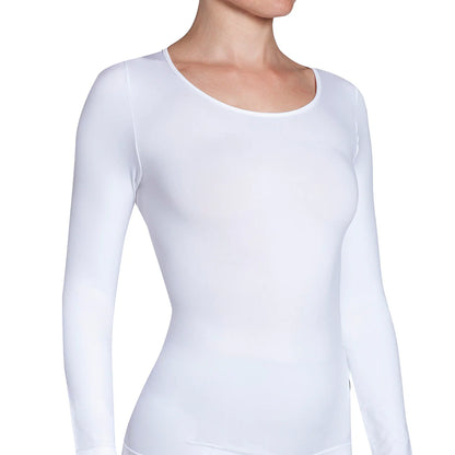 Polera Mujer Esencial Manga Larga Blanco