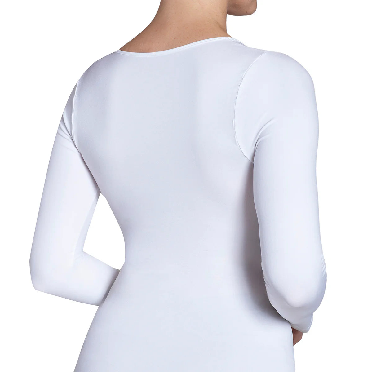 Polera Mujer Esencial Manga Larga Blanco