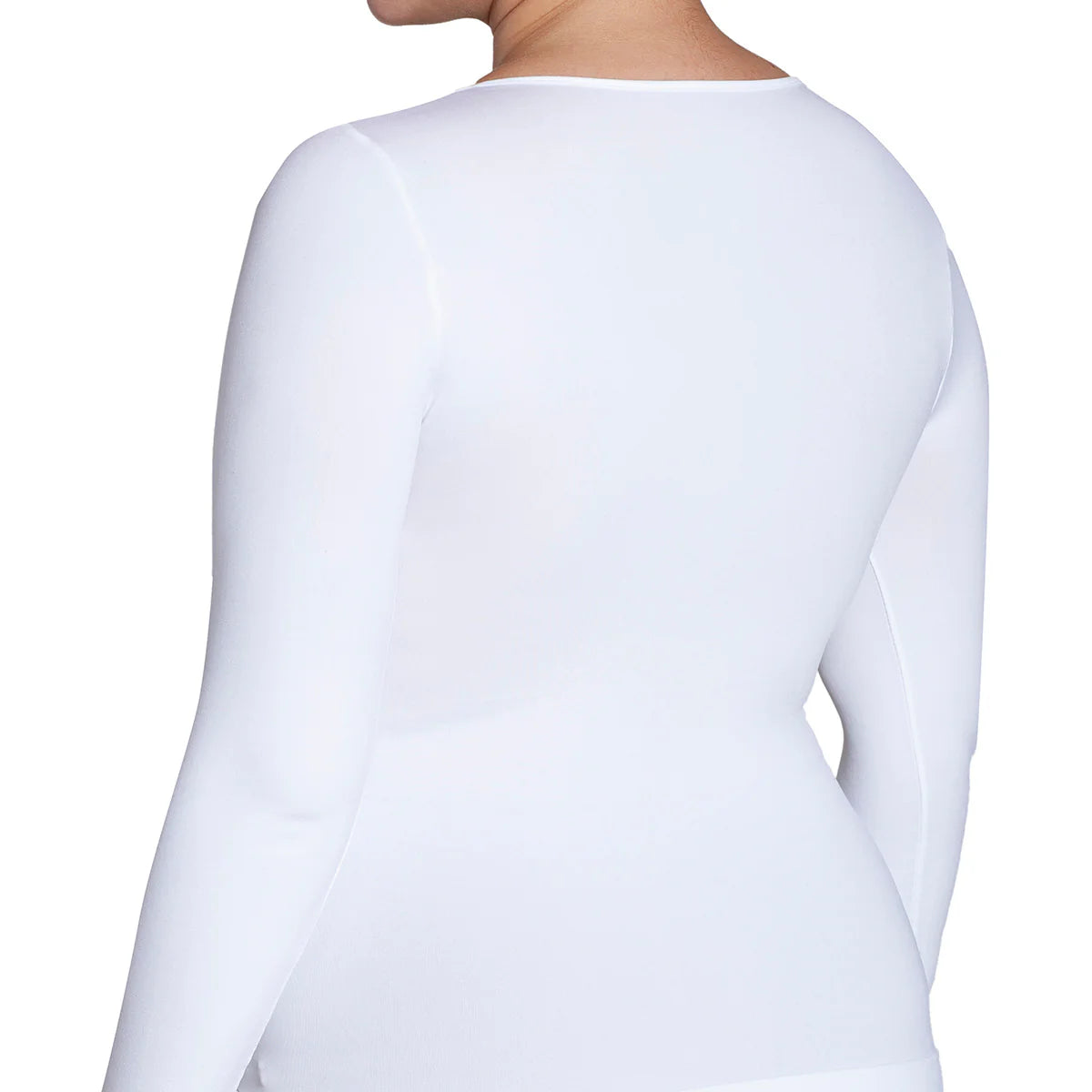 Polera Mujer Esencial Manga Larga Blanco