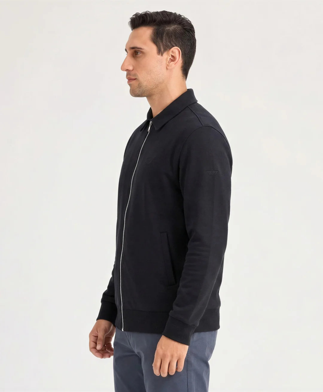 Poleron Hombre Full Zipper Black