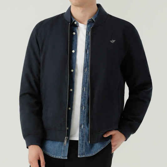 Chaqueta Hombre Bomber With Rib Azul Marino