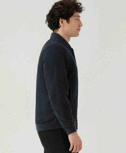 Chaqueta Hombre Bomber With Rib Azul Marino