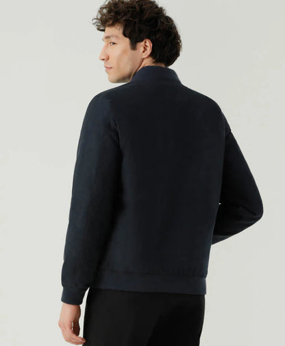 Chaqueta Hombre Bomber With Rib Azul Marino