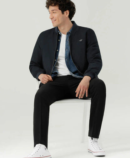 Chaqueta Hombre Bomber With Rib Azul Marino
