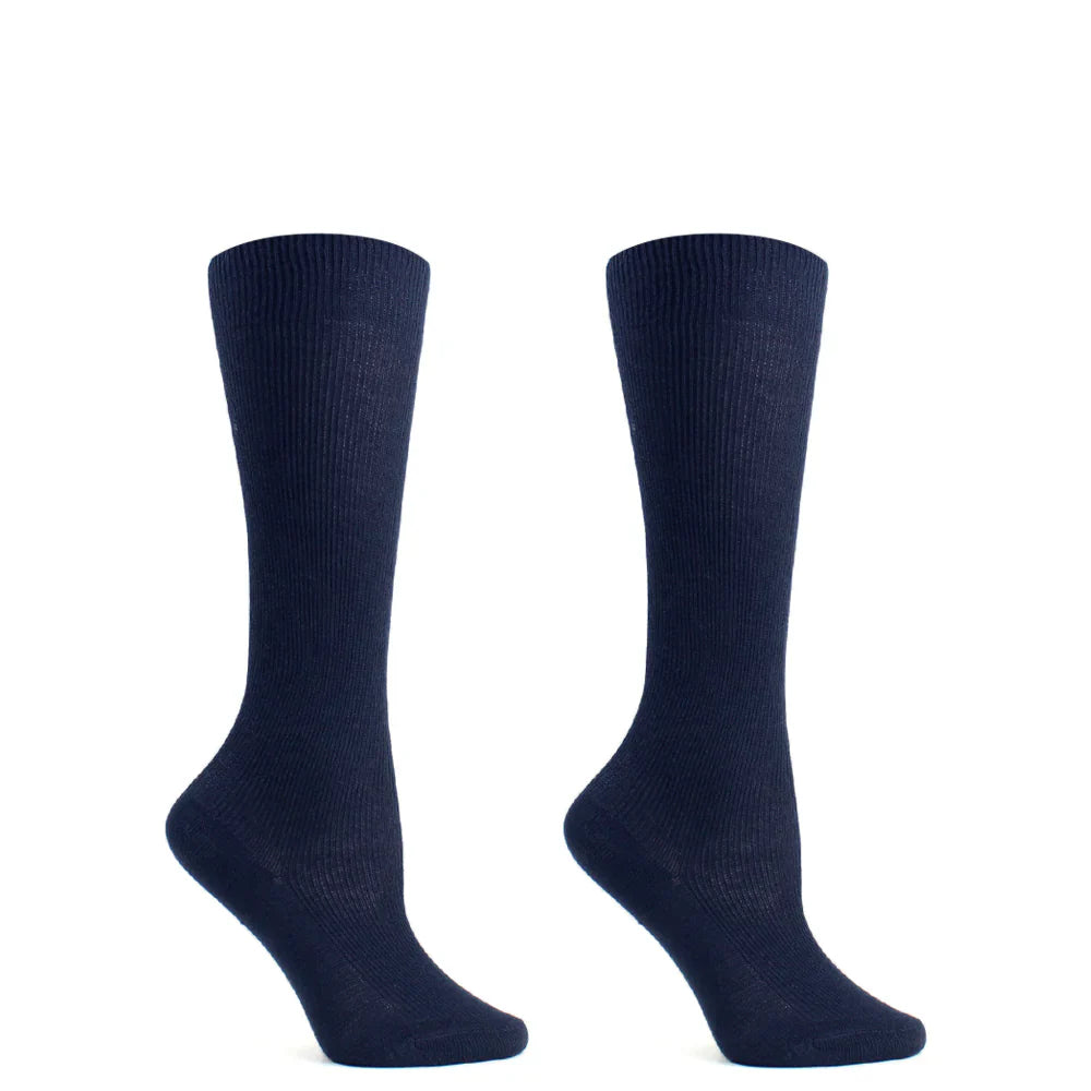 calceta-niña-escolar-2-pares-bamboo-azul-