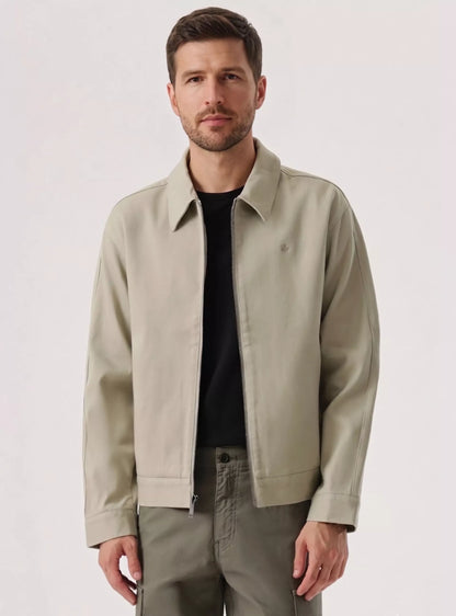 Chaqueta Hombre Laydown Collar Cotton Khaki