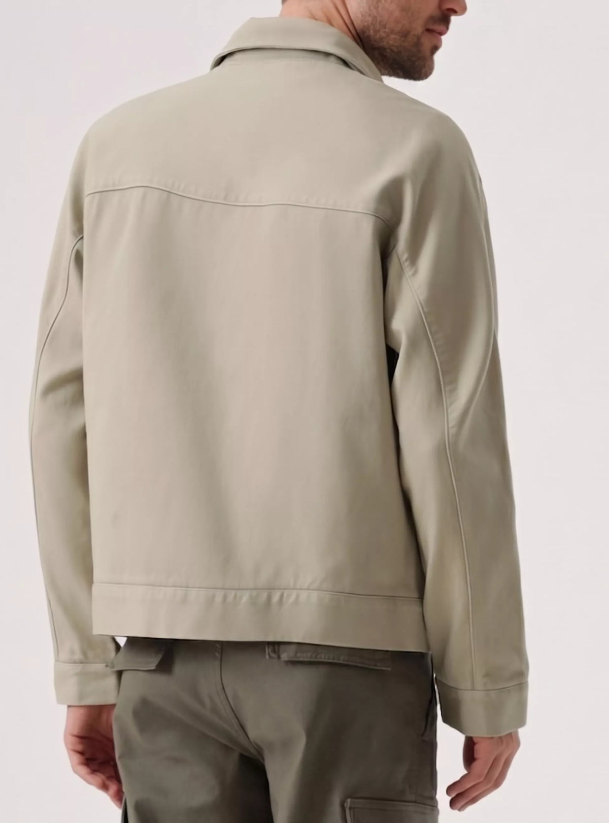 Chaqueta Hombre Laydown Collar Cotton Khaki
