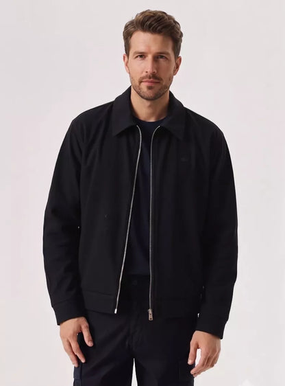 Chaqueta Hombre Laydown Collar Cotton Negra