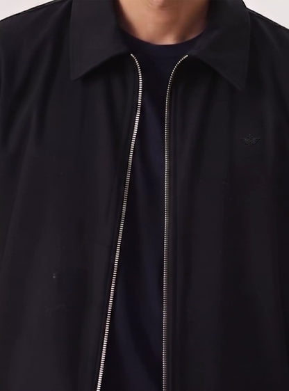 Chaqueta Hombre Laydown Collar Cotton Negra