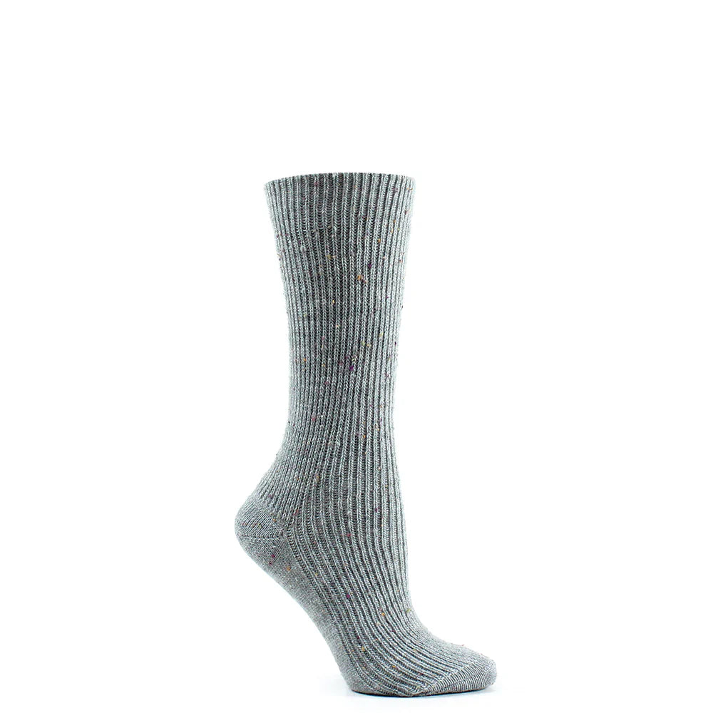 calcetín-mujer-lana-tweed-sin-puño-gris