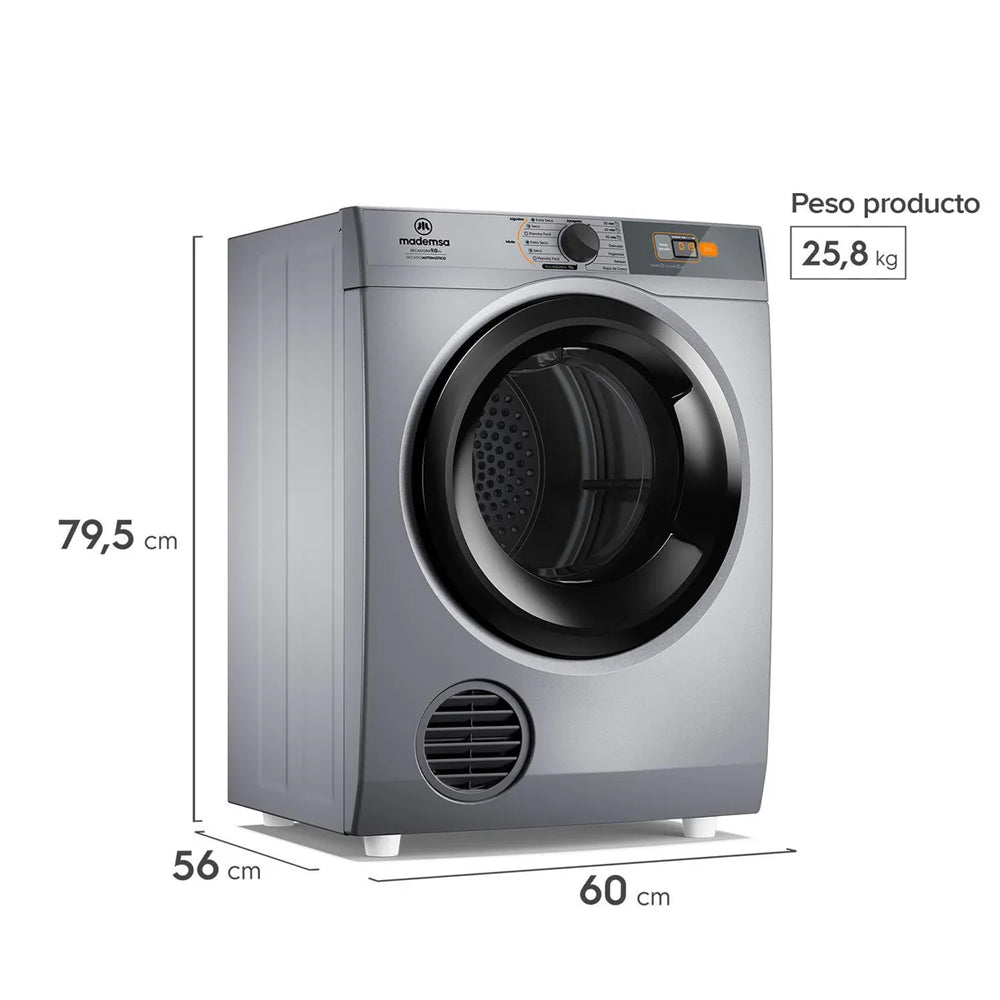 Secadora Mademsa 9DMZG 9 Kg. Gris