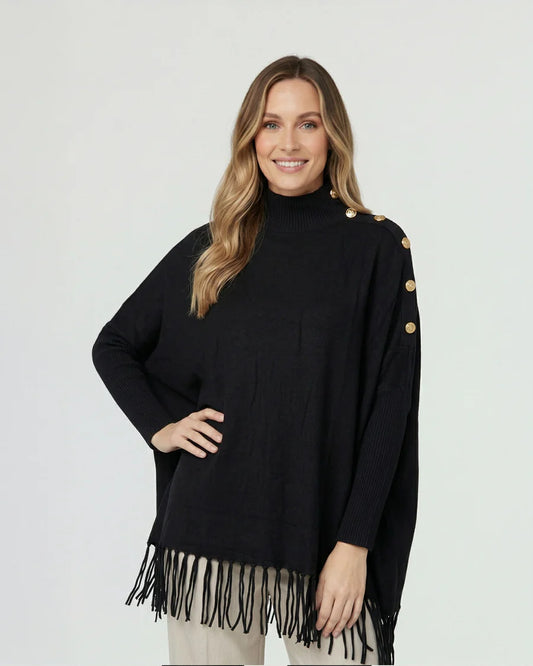 Sweater Mujer Rosario Regular Cuello Redondo Manga Ajustada Negro