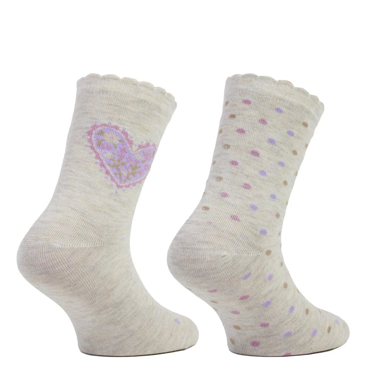 calcetín-niña-2-pares-bamboo-corazón-largo-¾-crudo