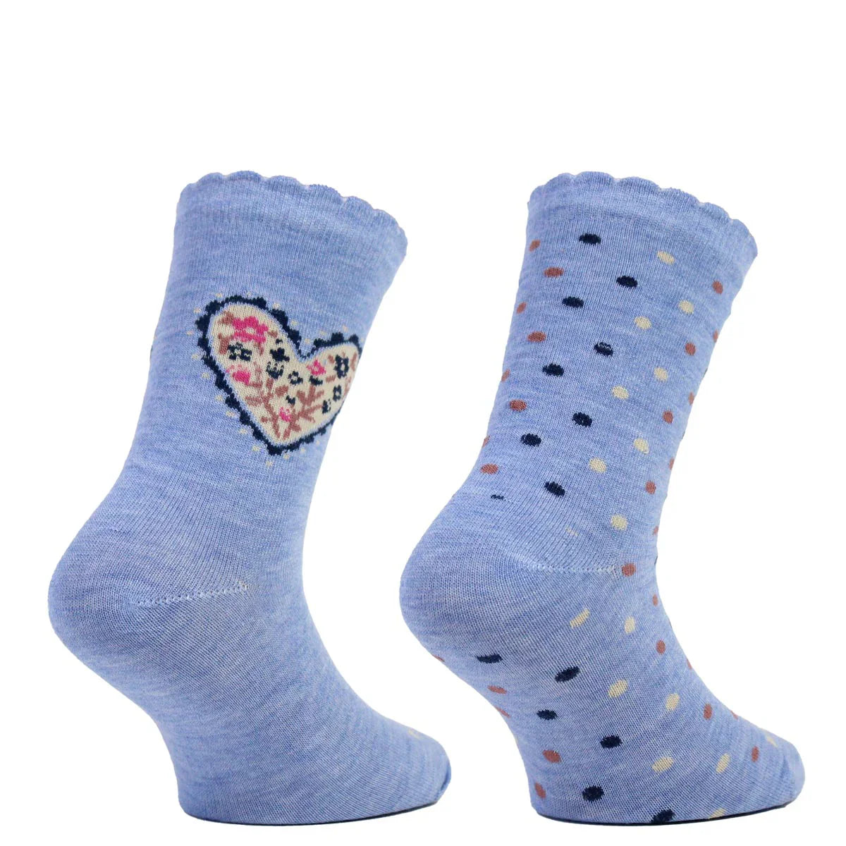 calcetín-niña-2-pares-bamboo-corazón-largo-¾-demin-