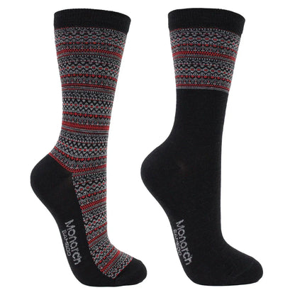 calcetín-mujer-2-pares-bamboo-grecas-negro