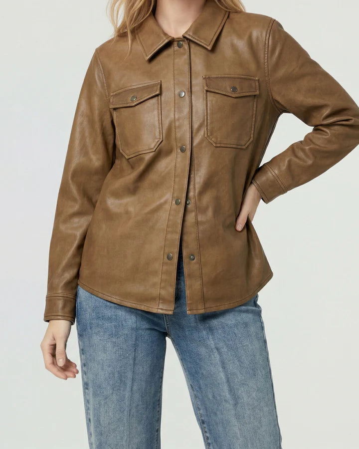Camisa Mujer Emilia Relaxed Cuello Tipo Camisa Chocolate