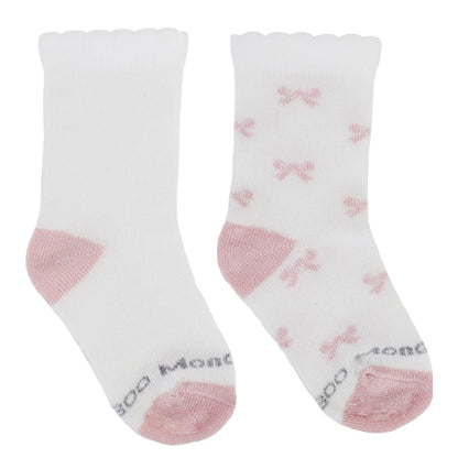 Calcetín Niña 4 Pares Bamboo Cinta Blanco Invierno