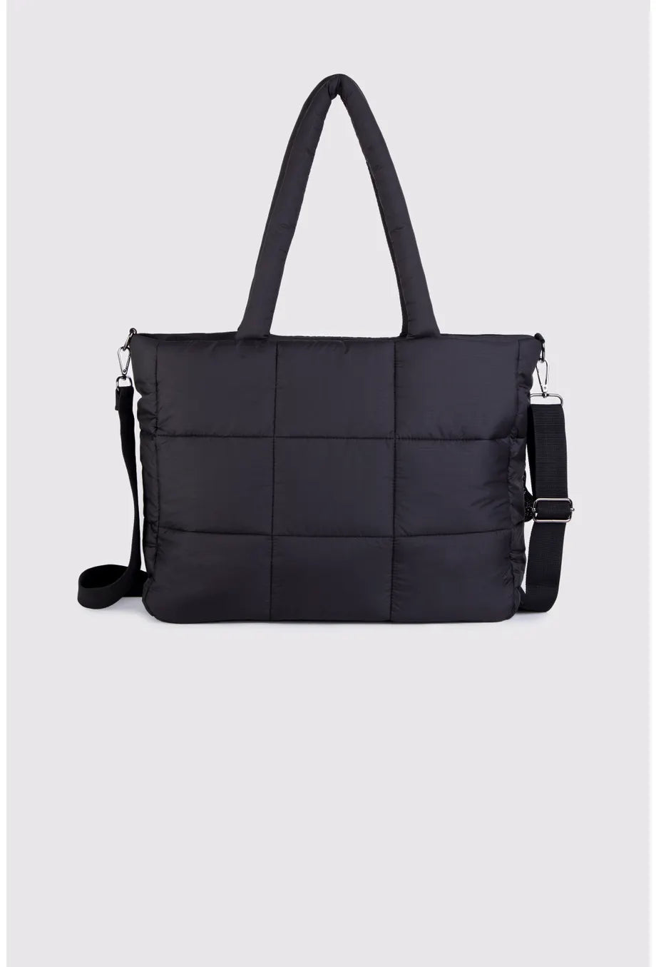 Bolso Mujer Tote Square Quilted Negro
