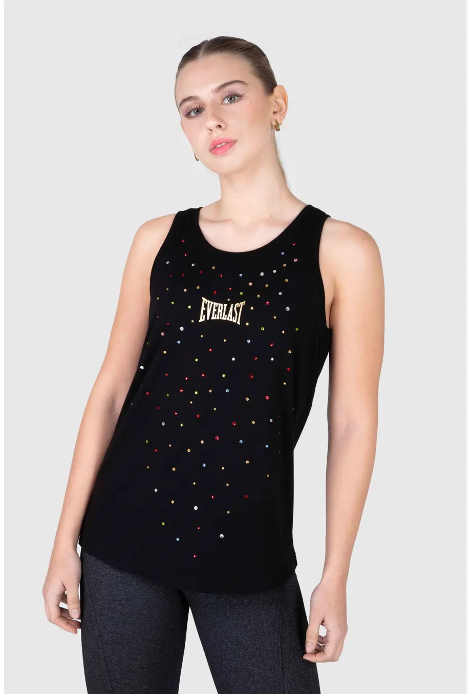 Polera Mujer Tank Shine Negro