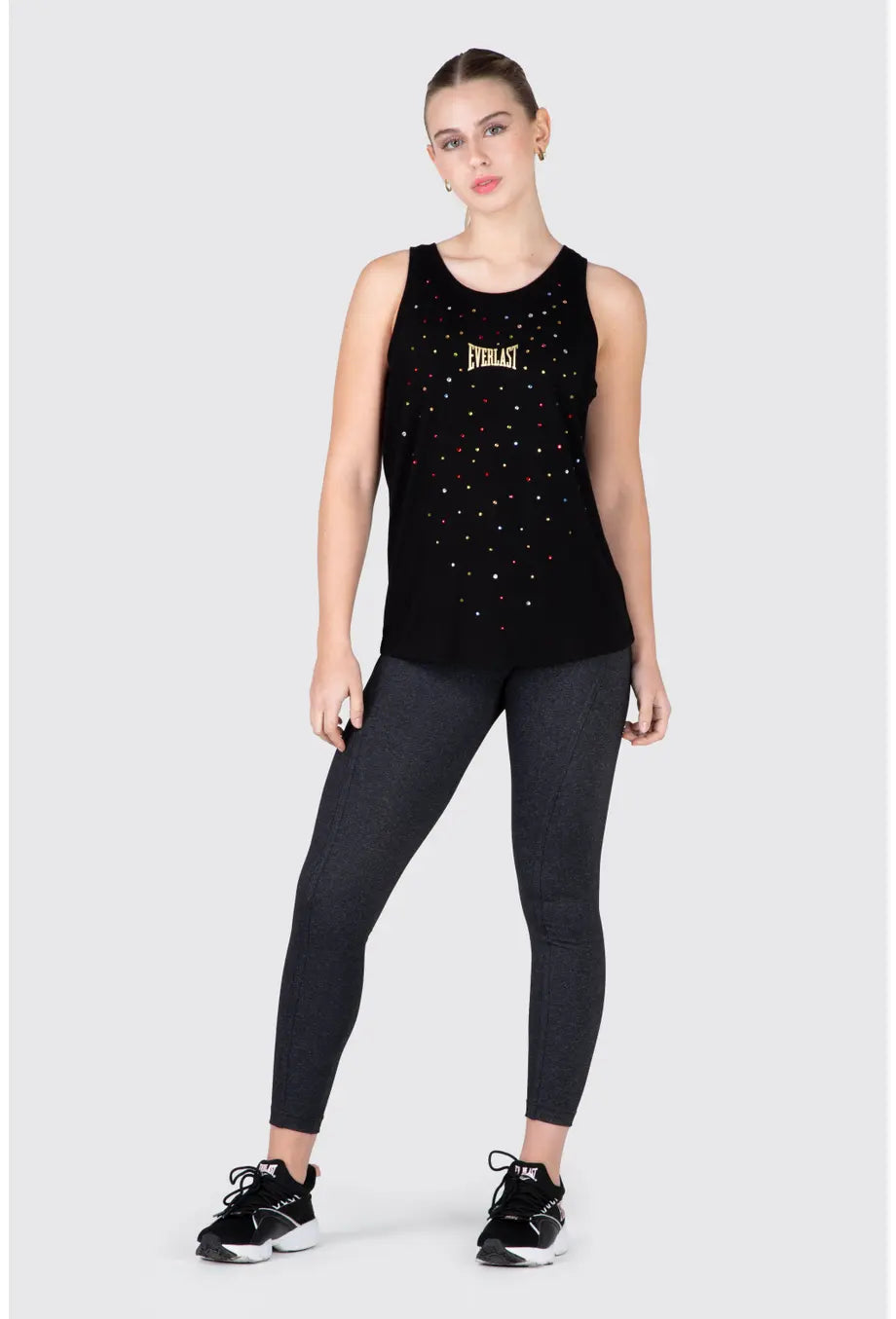 Polera Mujer Tank Shine Negro