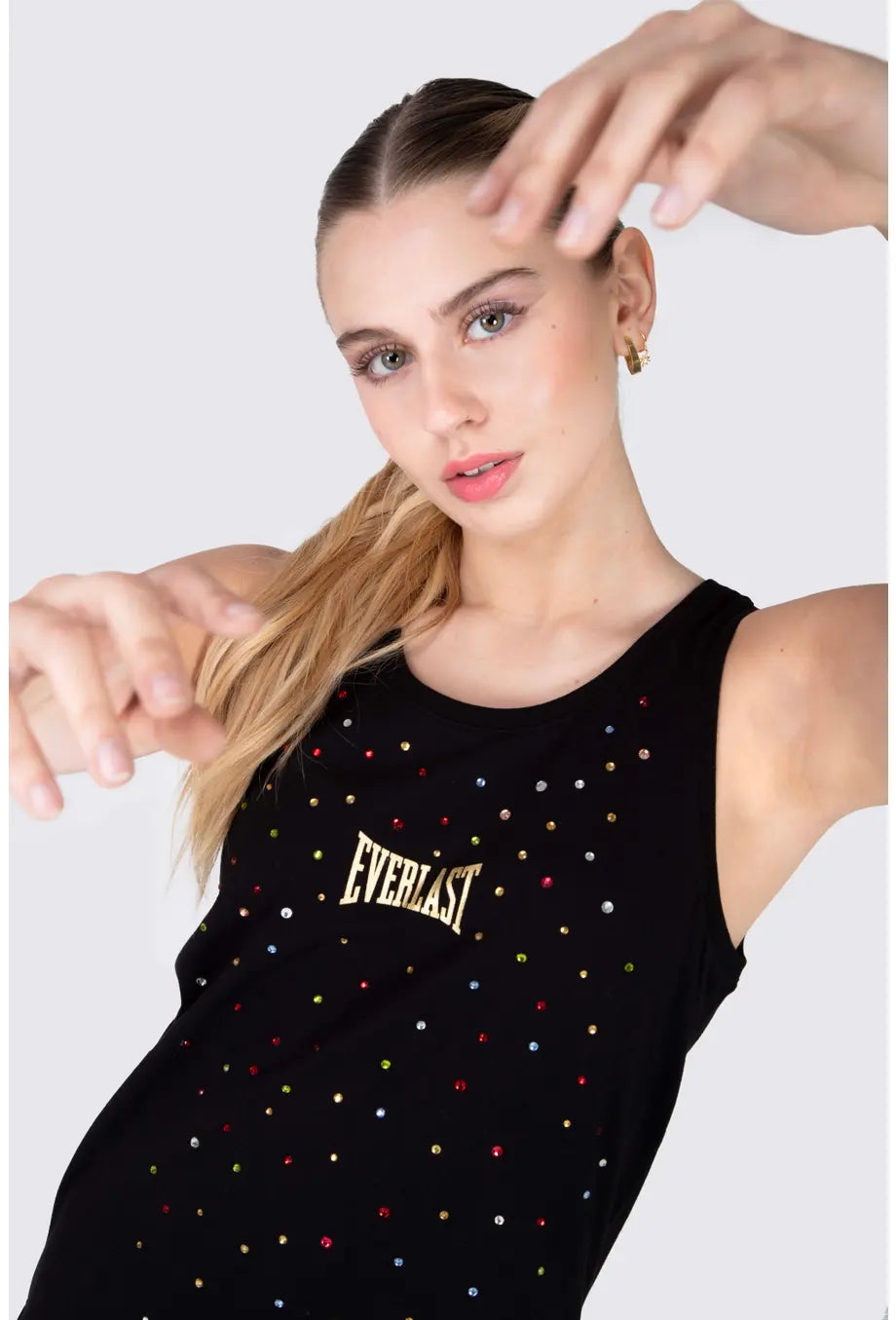 Polera Mujer Tank Shine Negro