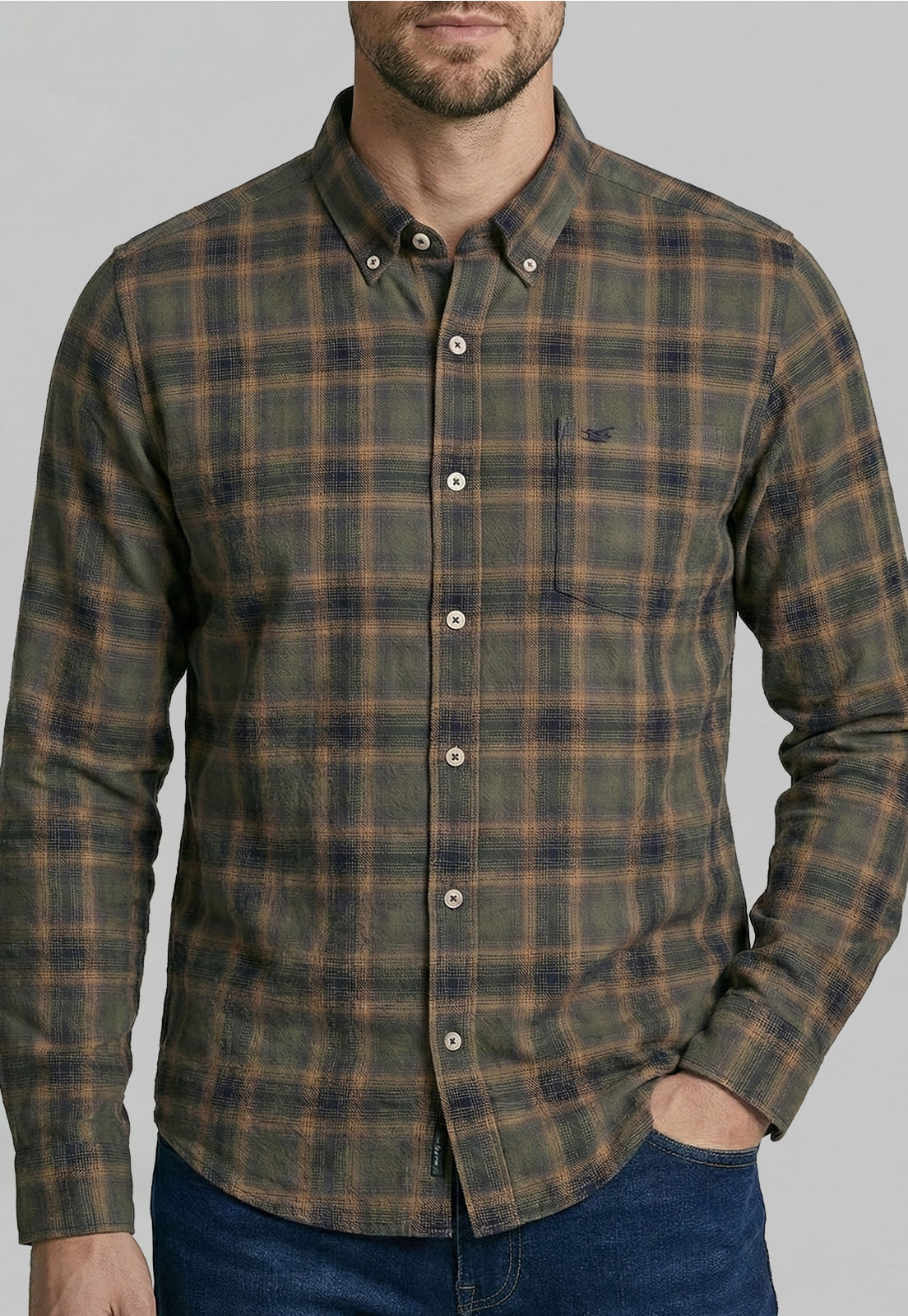Camisa Hombre Cambrige Militar