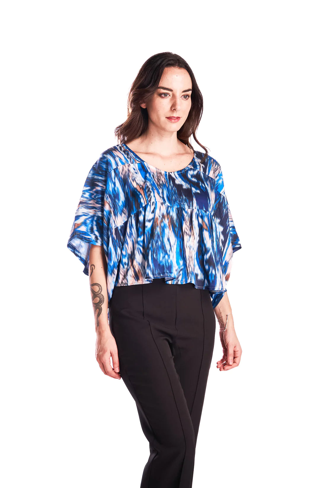 Blusa Mujer Farfalla raso Azul