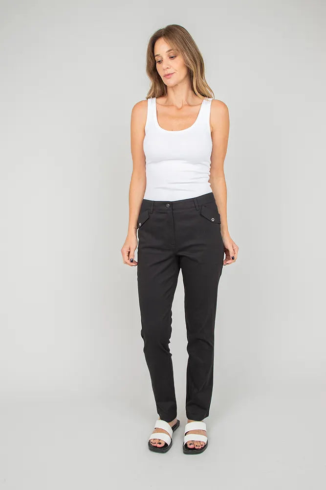 Pantalón Mujer Piel De Durazno Negro