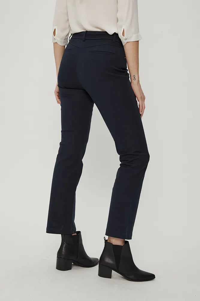 Pantalón Mujer Recto Azul Marino