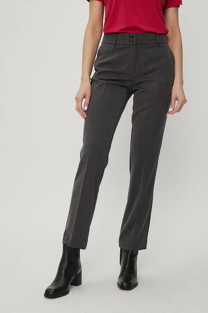 Pantalón Mujer Recto Gris