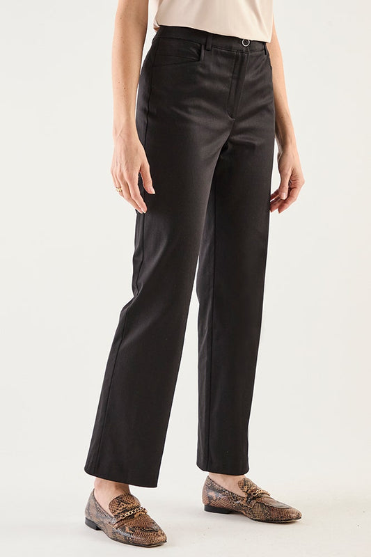 Pantalón Mujer Liso Recto Negro