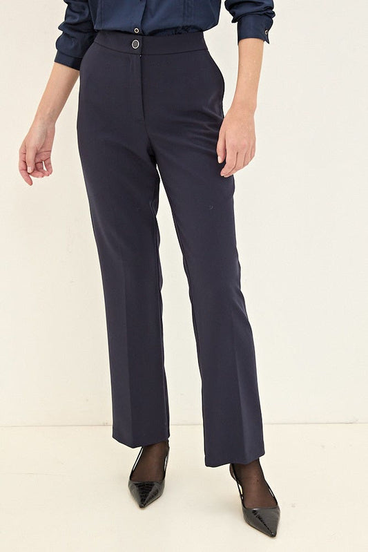 Pantalón Formal Clásico Bota Recta Azul Marino