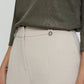 Pantalón Mujer Con Pinza Y Botón Decorativo Beige