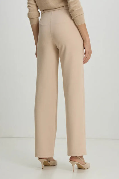 pantalon-mujer-con-lazo-beige-