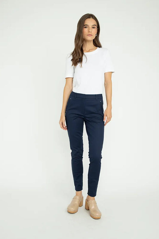 Pantalón Mujer Formal De Tela Satinada Azul