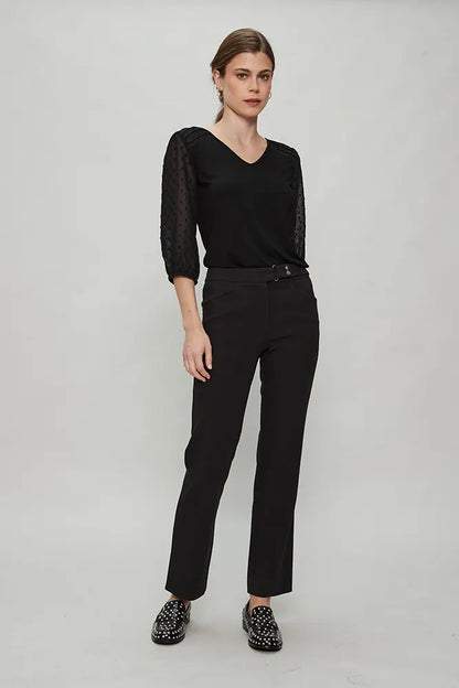 Pantalón Mujer Formal Recto Negro