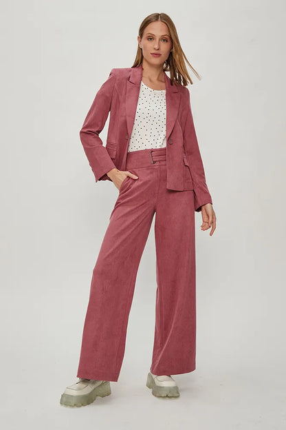 Pantalón Mujer Pallazzo Sarga Rosado